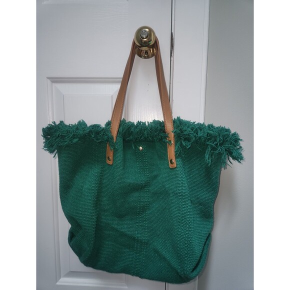 Green fringe cloth purse butterfly charm - Picture 4 of 7